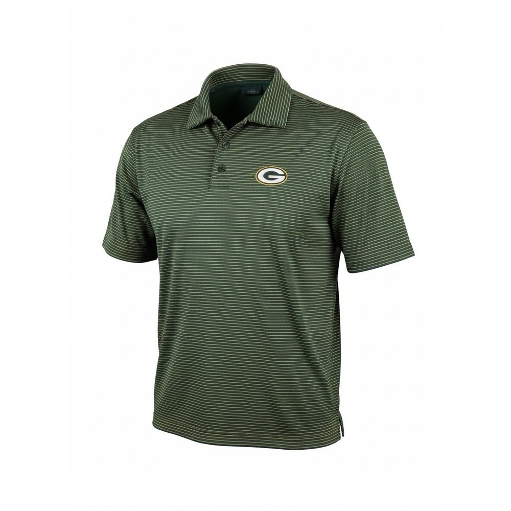 ANTIGUA Green Bay Packers Polo Shirt Mens Medium Green Striped NFL Golf